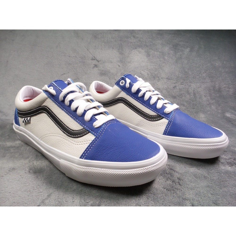 Vans Skate Old Skool Shoes Mens Size 10.5 True Blue Sport Leather Sneakers NWOB